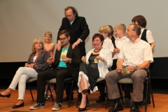 Bernhard Bentgens, Iris Krämer, Marcus Kölmel, Verena Mohnke, Uwe Maschke beim Glöckchenspiel